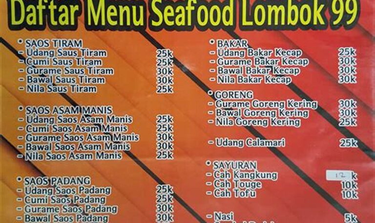 Nikmati Kuliner Seafood Lezat di Rekomendasi Tempat Makan Terbaik Lombok!